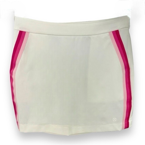 G/FORE TUX LADIES GOLF PERFORMANCE SKORT Skirt  Ombre Pink Stripe SNOW Size 2 - Picture 8 of 10